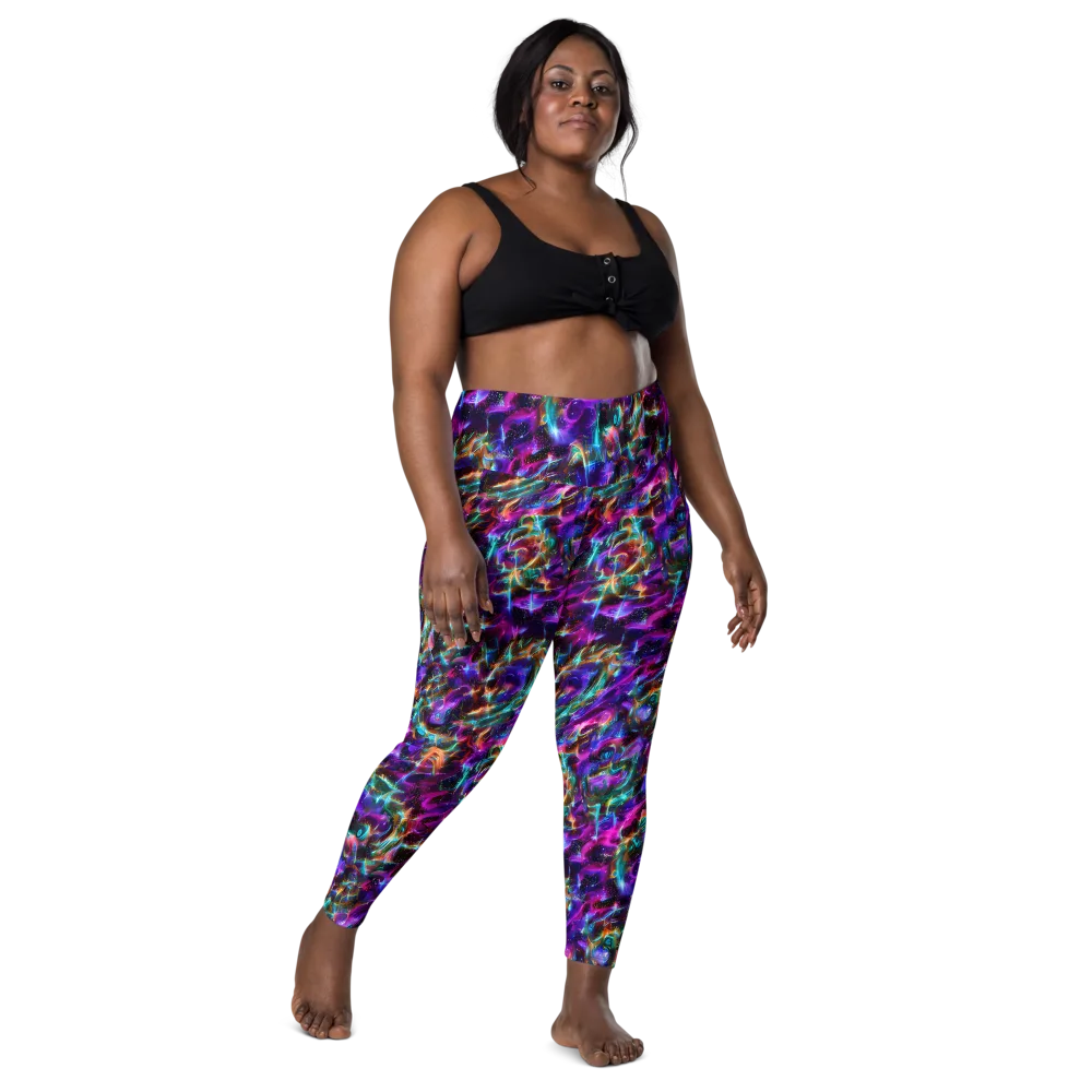 Magenta Mirage on Leggings with Pockets — Front
