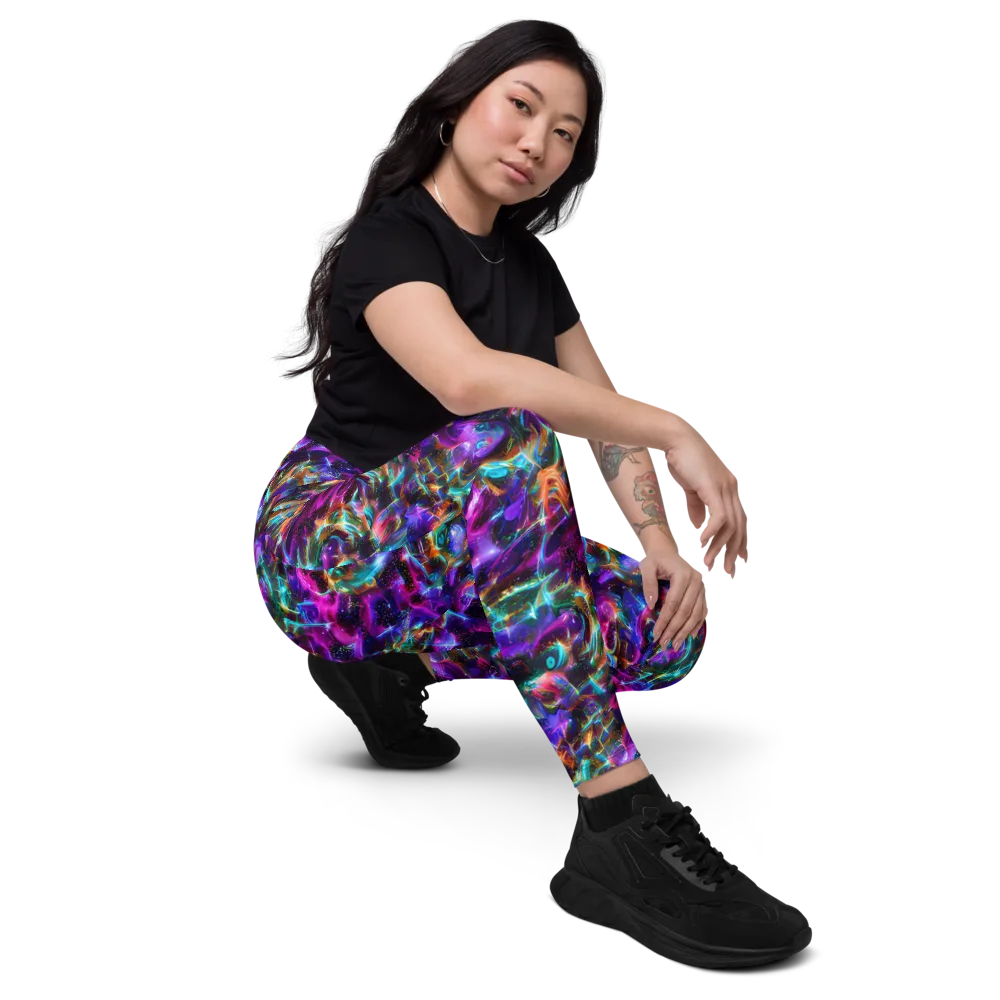 Magenta Mirage on Leggings with Pockets — Right Front