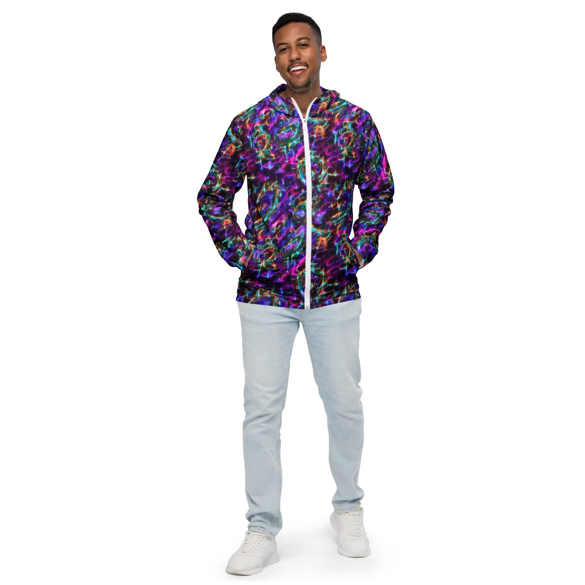 Magenta Mirage on Men's Windbreaker — Front