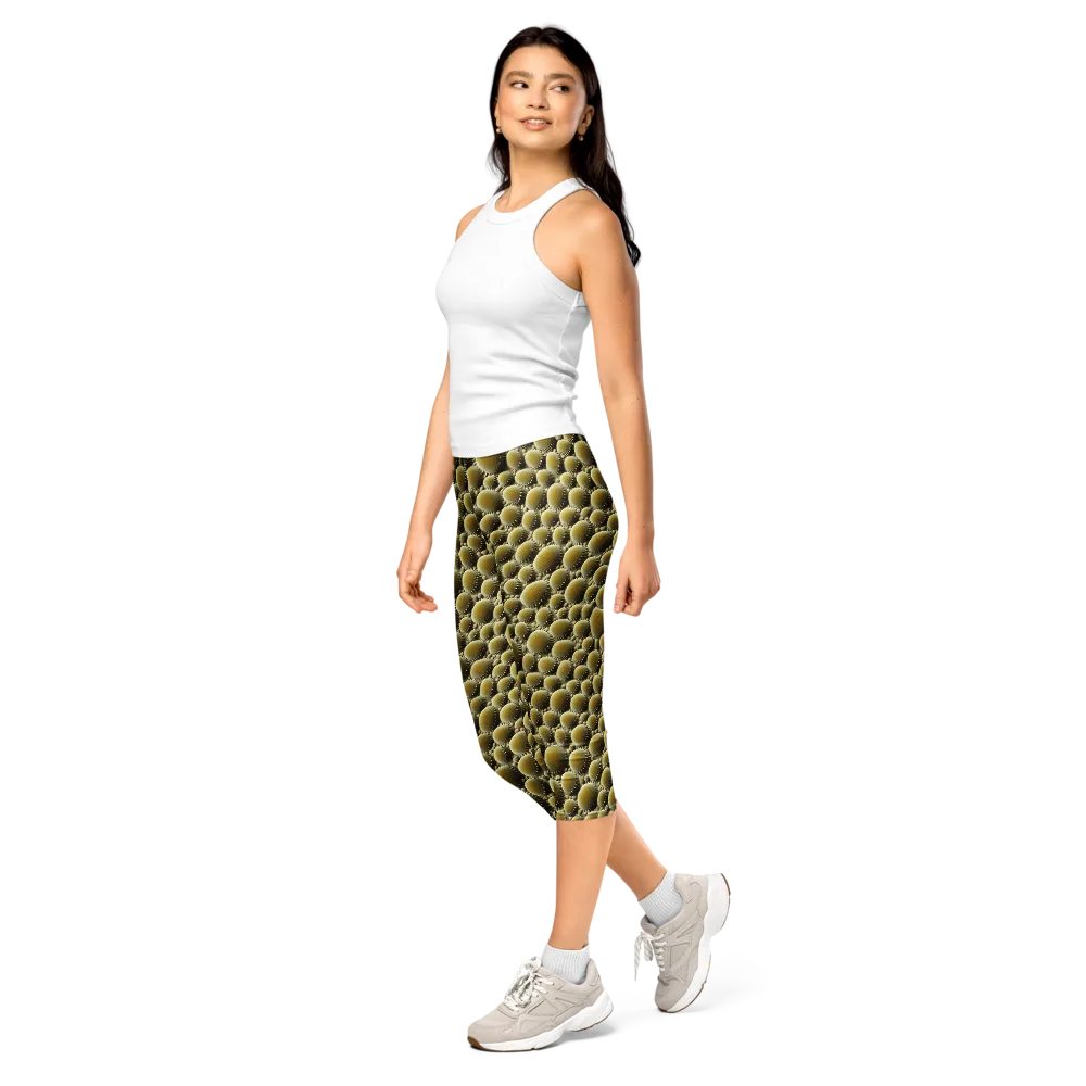 Golden Burrow on Capri Leggings — Left Front