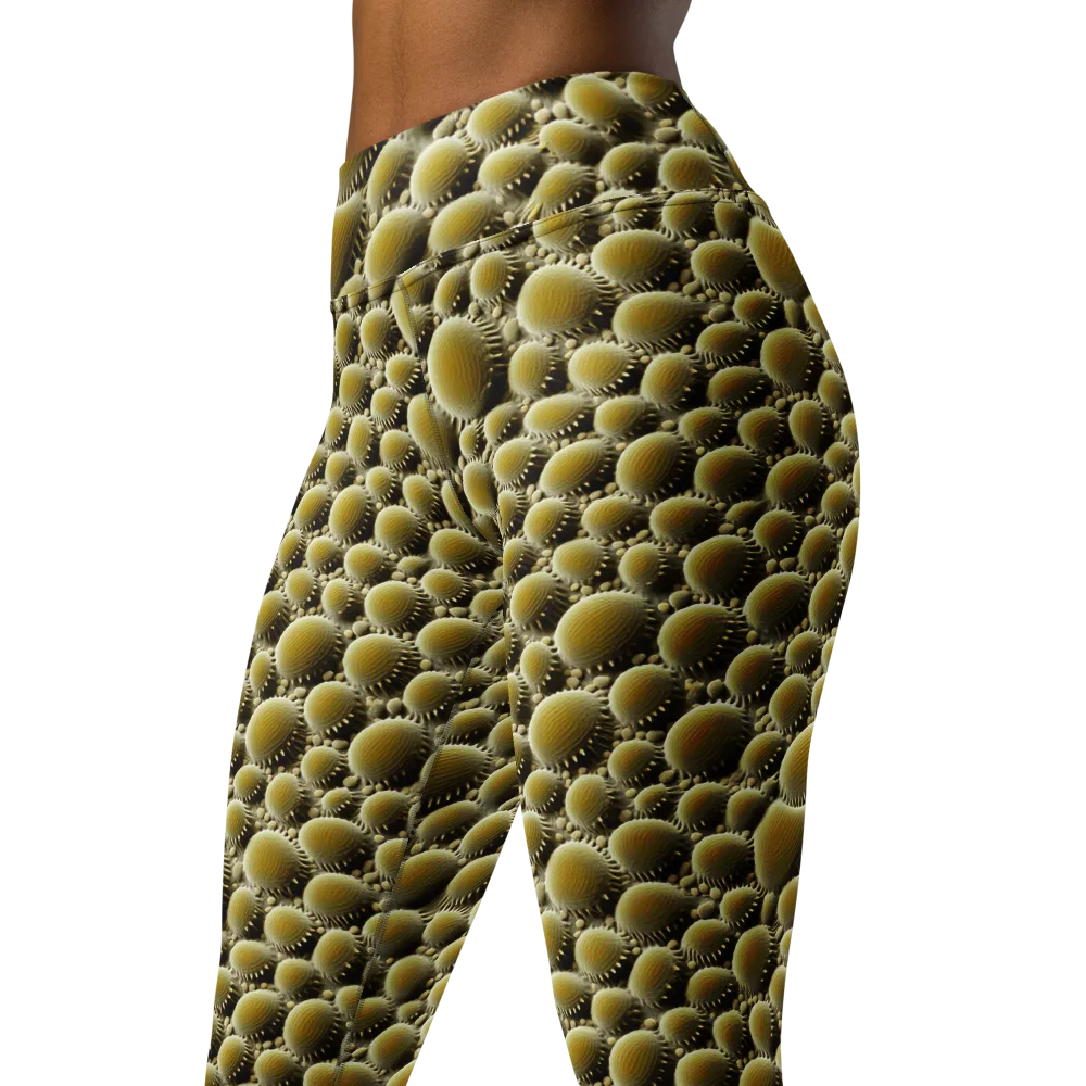 Golden Burrow on Yoga Leggings — Left Front