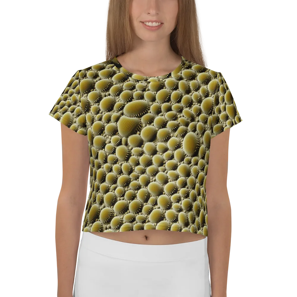 Golden Burrow on Crop Tee — Front