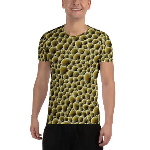 Golden Burrow on a Men's Athletic T-Shirt