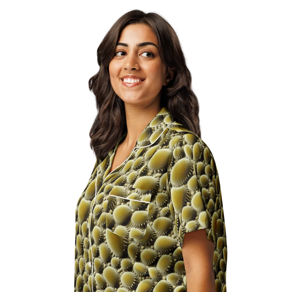 Golden Burrow on Women's Short Sleeve Pajama Top — Left Front