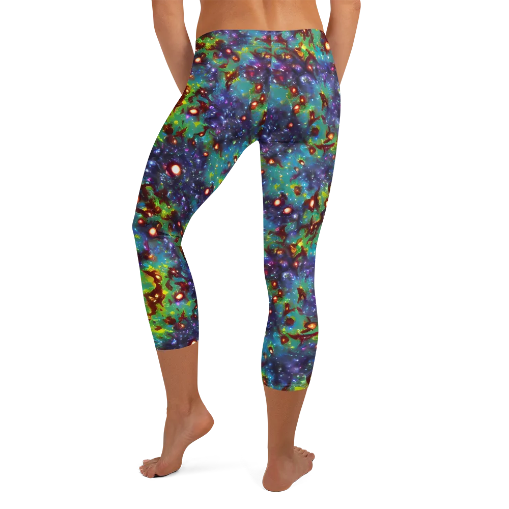 Bioluminescent Wilds on Capri Leggings — Back