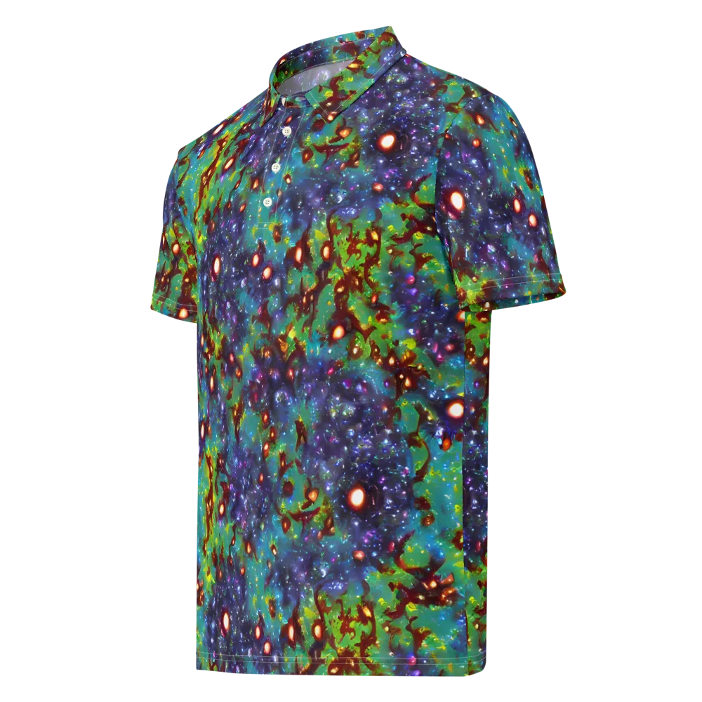 Bioluminescent Wilds on Men's Slim Fit Polo Shirt — Left Front