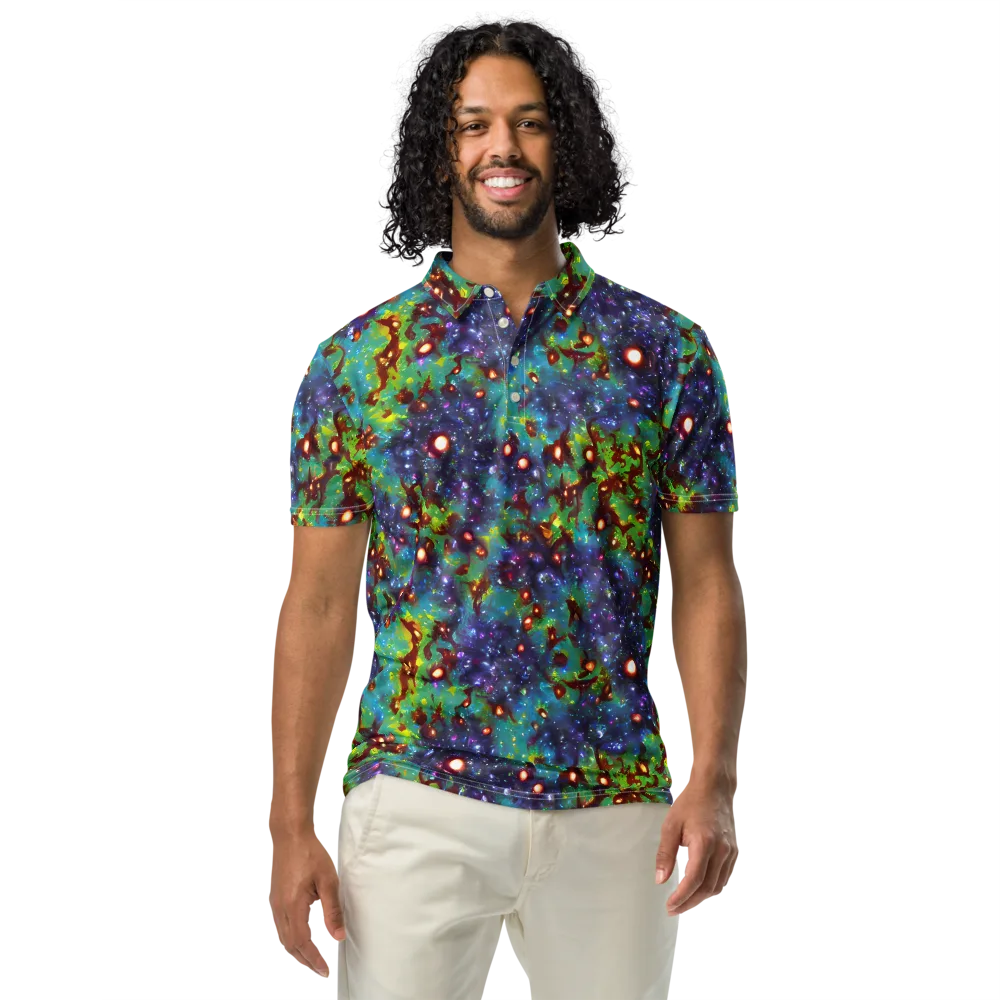 Bioluminescent Wilds on Men's Slim Fit Polo Shirt — Front