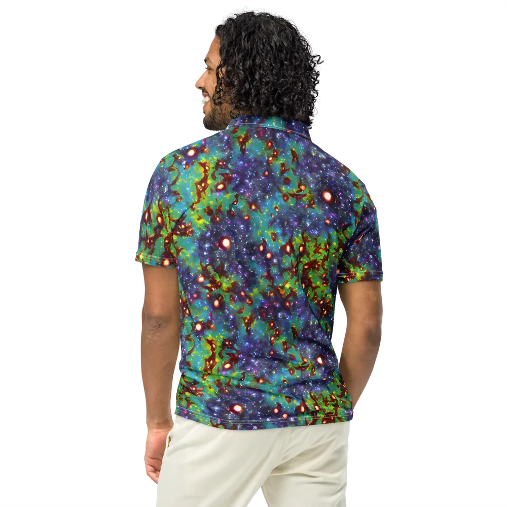 Bioluminescent Wilds on Men's Slim Fit Polo Shirt — Back