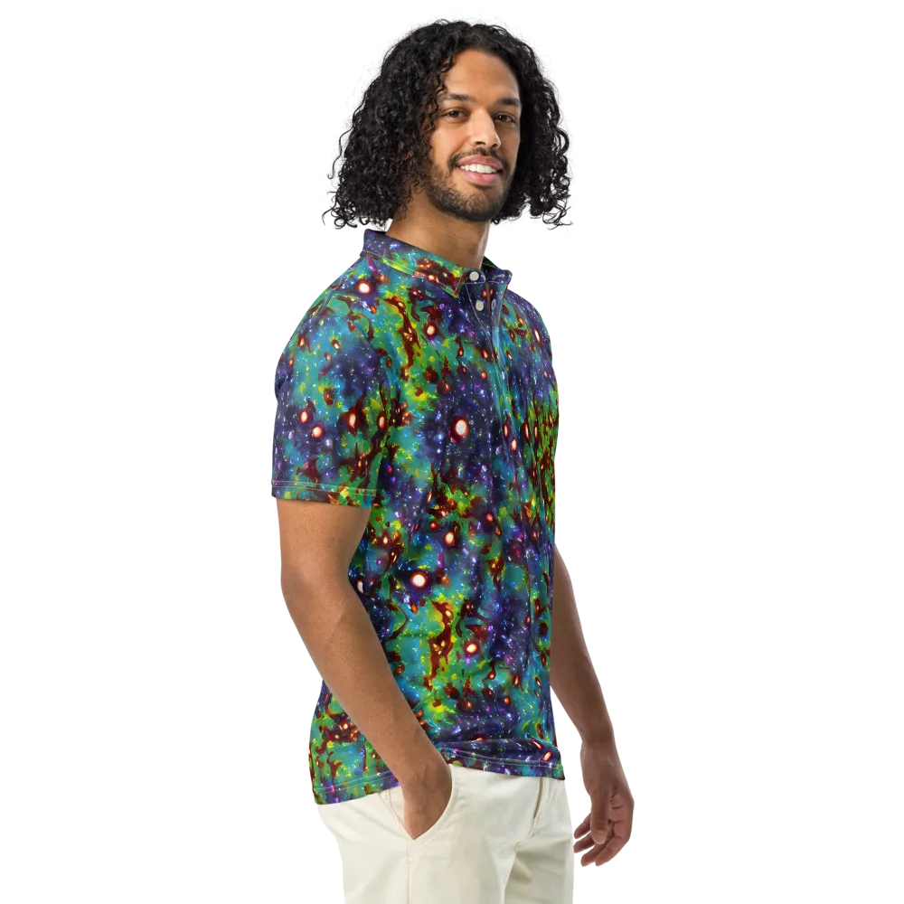 Bioluminescent Wilds on Men's Slim Fit Polo Shirt — Right Front