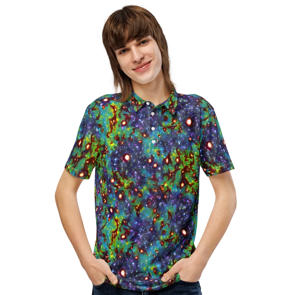 Bioluminescent Wilds on Men's Slim Fit Polo Shirt — Front