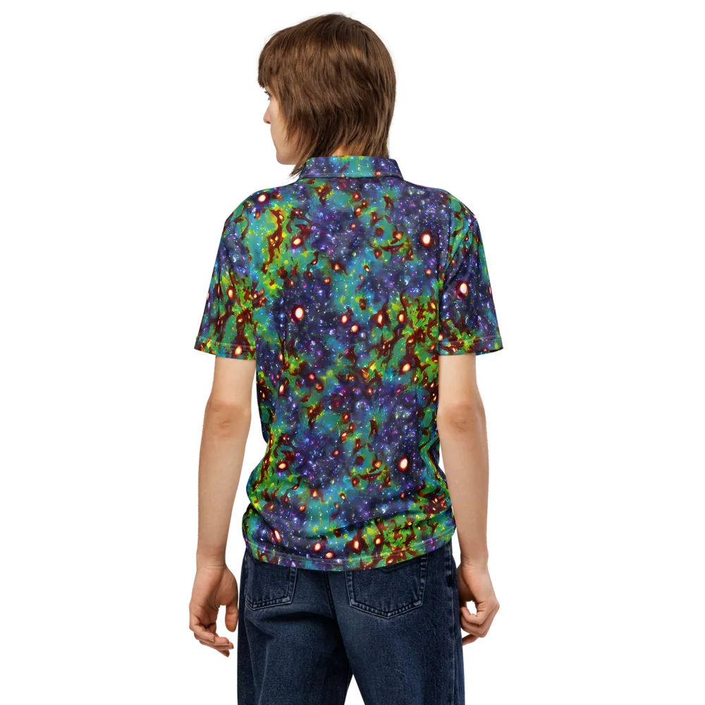 Bioluminescent Wilds on Men's Slim Fit Polo Shirt — Back