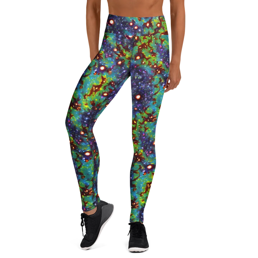 Bioluminescent Wilds on Yoga Leggings — Front