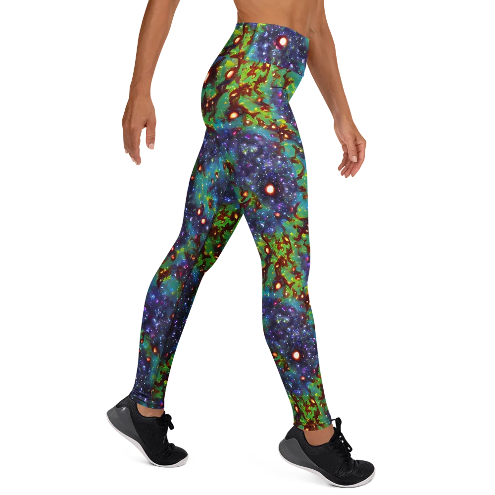 Bioluminescent Wilds on Yoga Leggings — Right