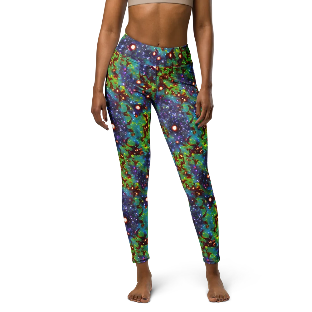 Bioluminescent Wilds on Yoga Leggings — Front