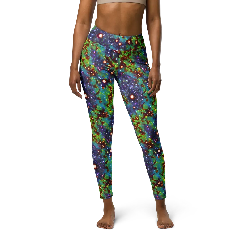 Bioluminescent Wilds on Yoga Leggings — Front