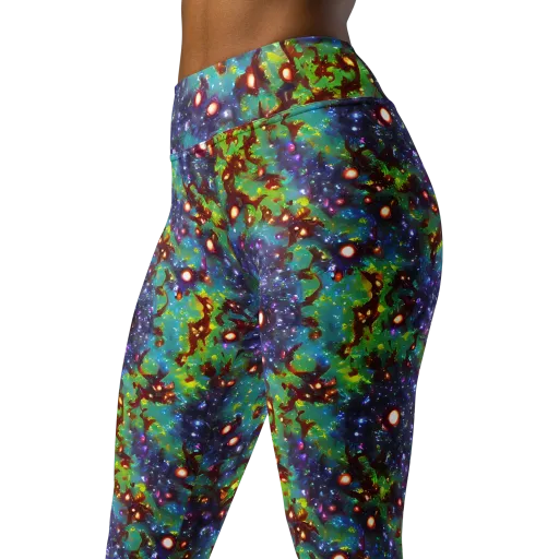 Bioluminescent Wilds on a Yoga Leggings