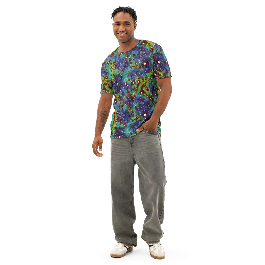Bioluminescent Wilds on Men's Cotton Crew Neck T-Shirt — Front