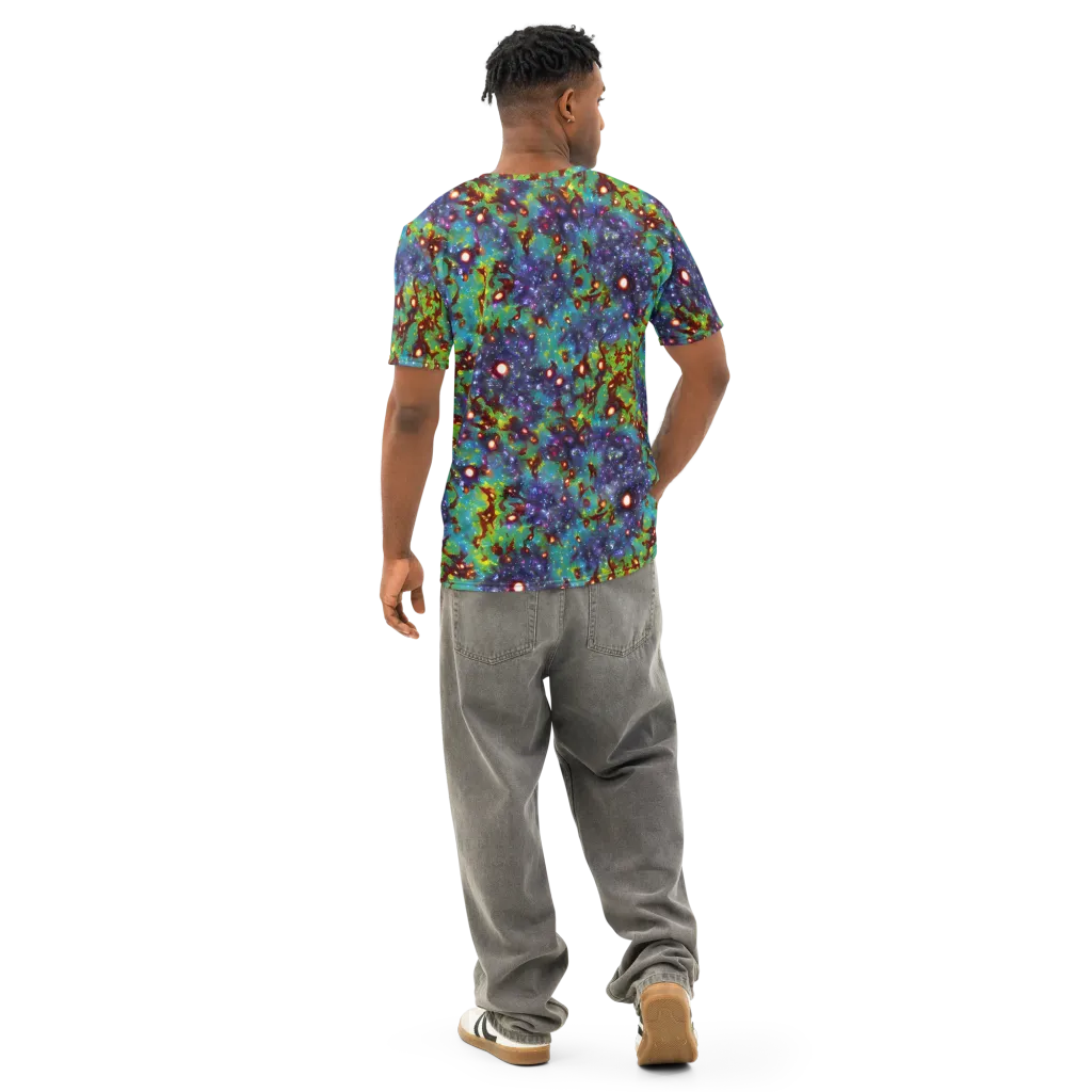 Bioluminescent Wilds on Men's Cotton Crew Neck T-Shirt — Back