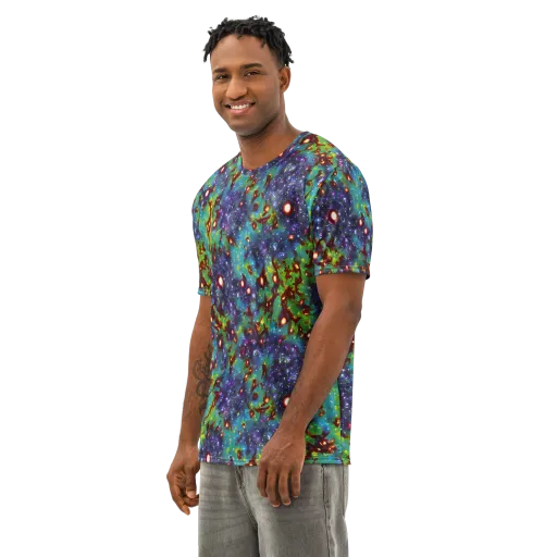 Bioluminescent Wilds on a Men's Cotton Crew Neck T-Shirt