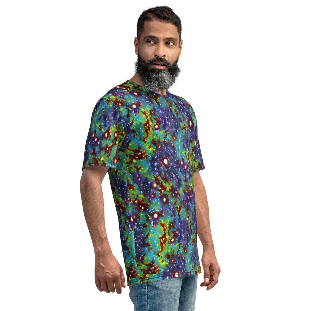Bioluminescent Wilds on Men's Crew Neck T-Shirt — Right