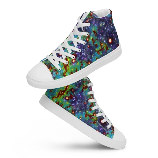 Bioluminescent Wilds on a Men's High Top Canvas Shoes