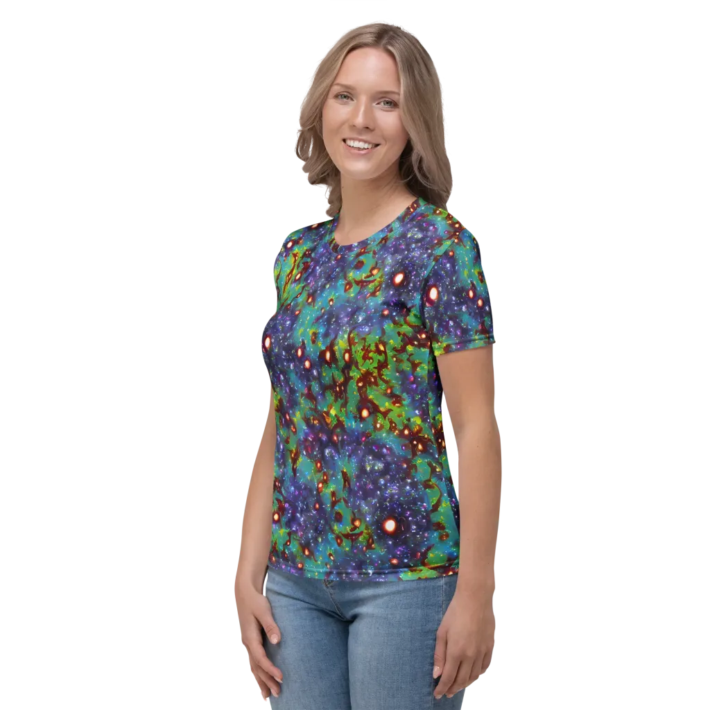 Bioluminescent Wilds on Women's Crew Neck T-Shirt — Left