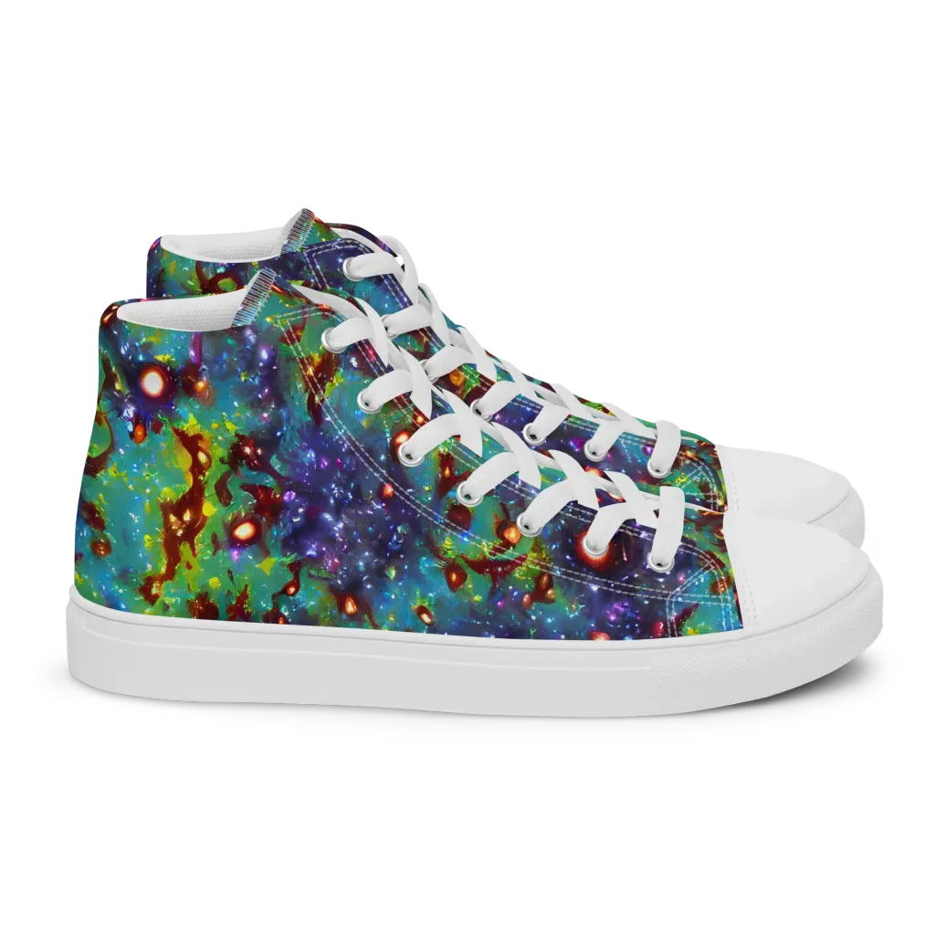 Bioluminescent Wilds on Women's High Top Canvas Shoes — Right