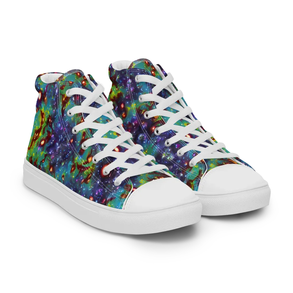 Bioluminescent Wilds on Women's High Top Canvas Shoes — Right Front