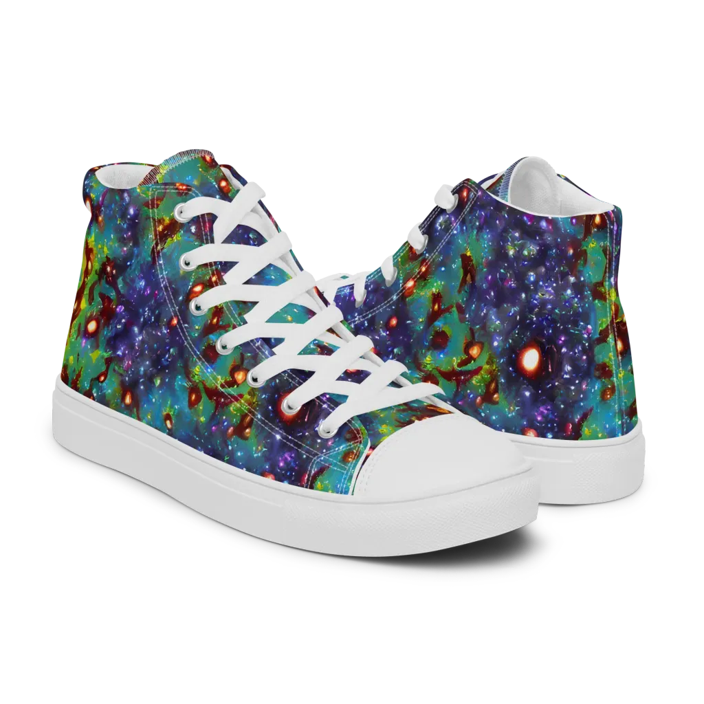 Bioluminescent Wilds on Women's High Top Canvas Shoes — Right