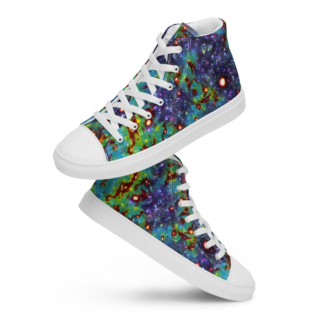Bioluminescent Wilds on Women's High Top Canvas Shoes — Front