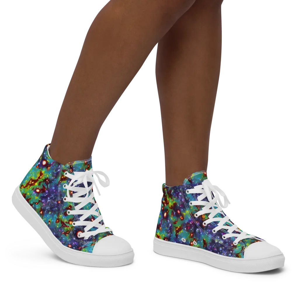 Bioluminescent Wilds on Women's High Top Canvas Shoes — Right