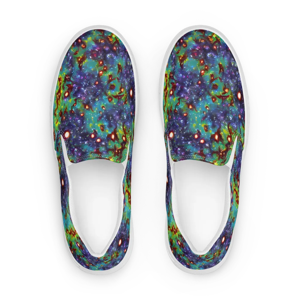 Bioluminescent Wilds on Men's Slip-On Canvas Shoes — Front