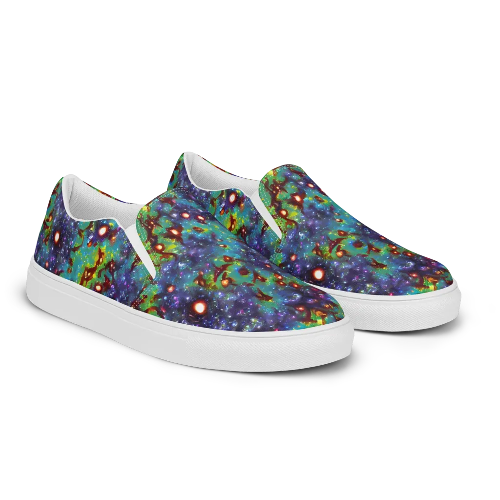 Bioluminescent Wilds on Men's Slip-On Canvas Shoes — Right Front