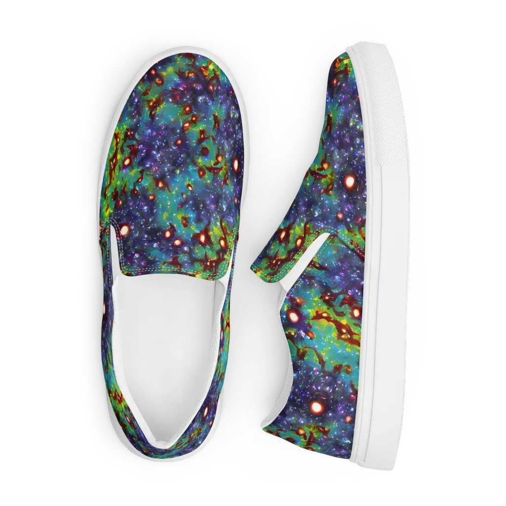Bioluminescent Wilds on Men's Slip-On Canvas Shoes — Front
