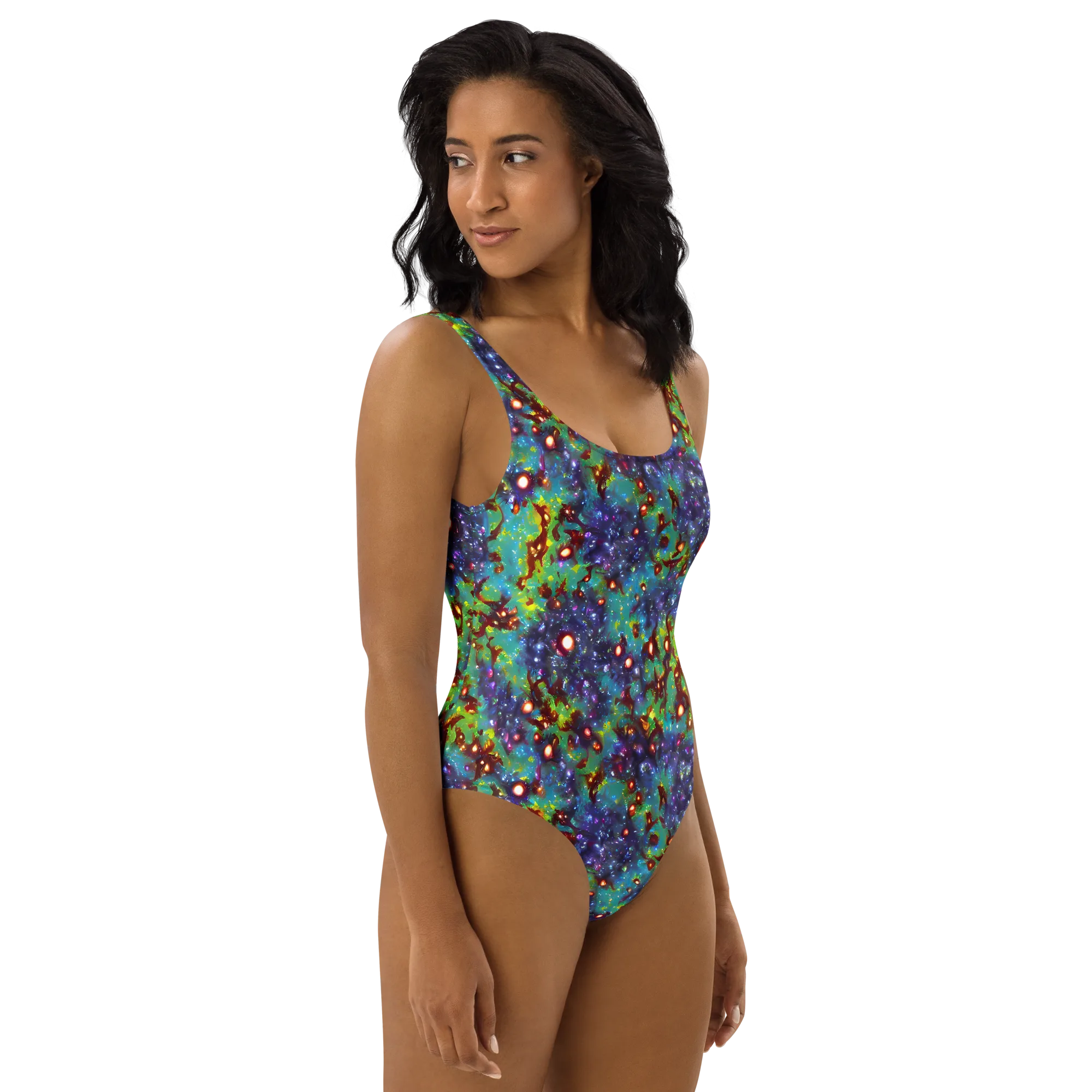 Bioluminescent Wilds on One-Piece Swimsuit — Right