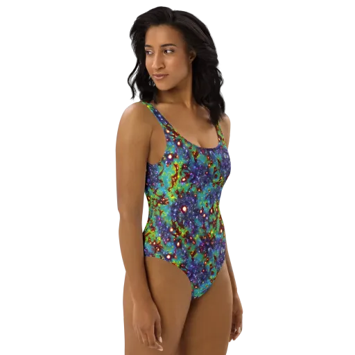 Bioluminescent Wilds on a One-Piece Swimsuit