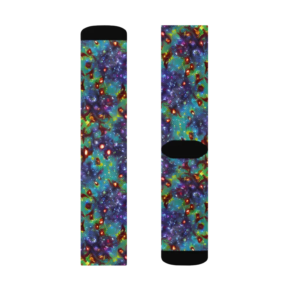 Bioluminescent Wilds on Socks — Right Sock