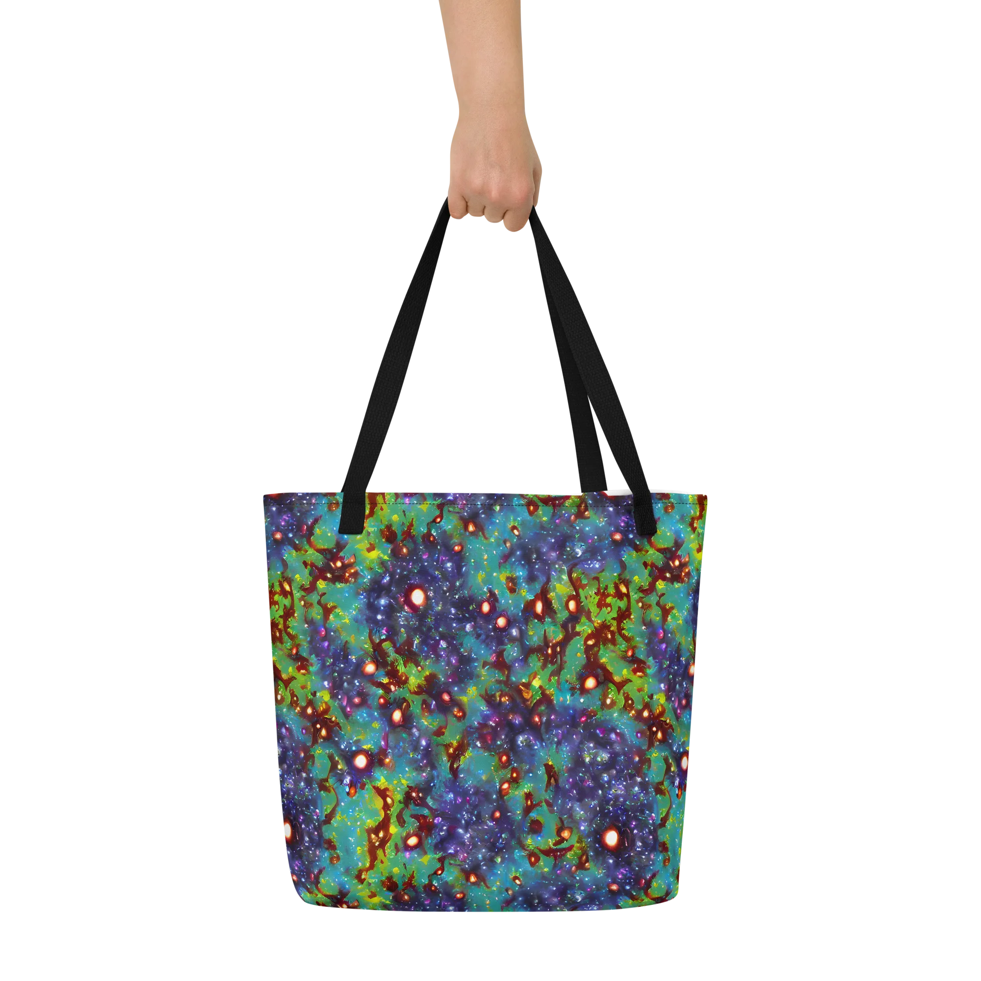 Bioluminescent Wilds on Large Tote Bag W/ Pocket — Front