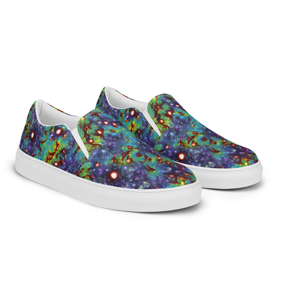 Bioluminescent Wilds on Women's Slip-On Canvas Shoes — Right Front