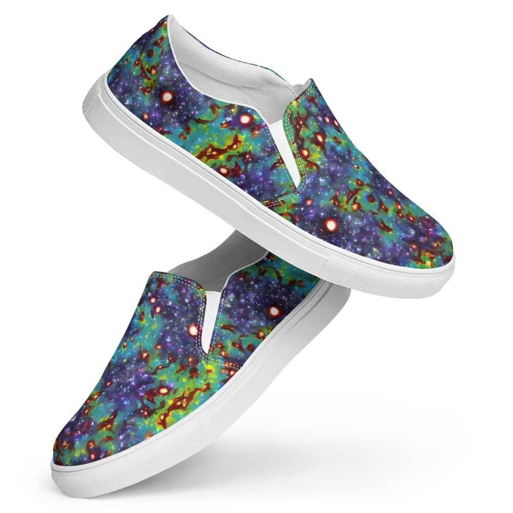 Bioluminescent Wilds on Women's Slip-On Canvas Shoes — Front