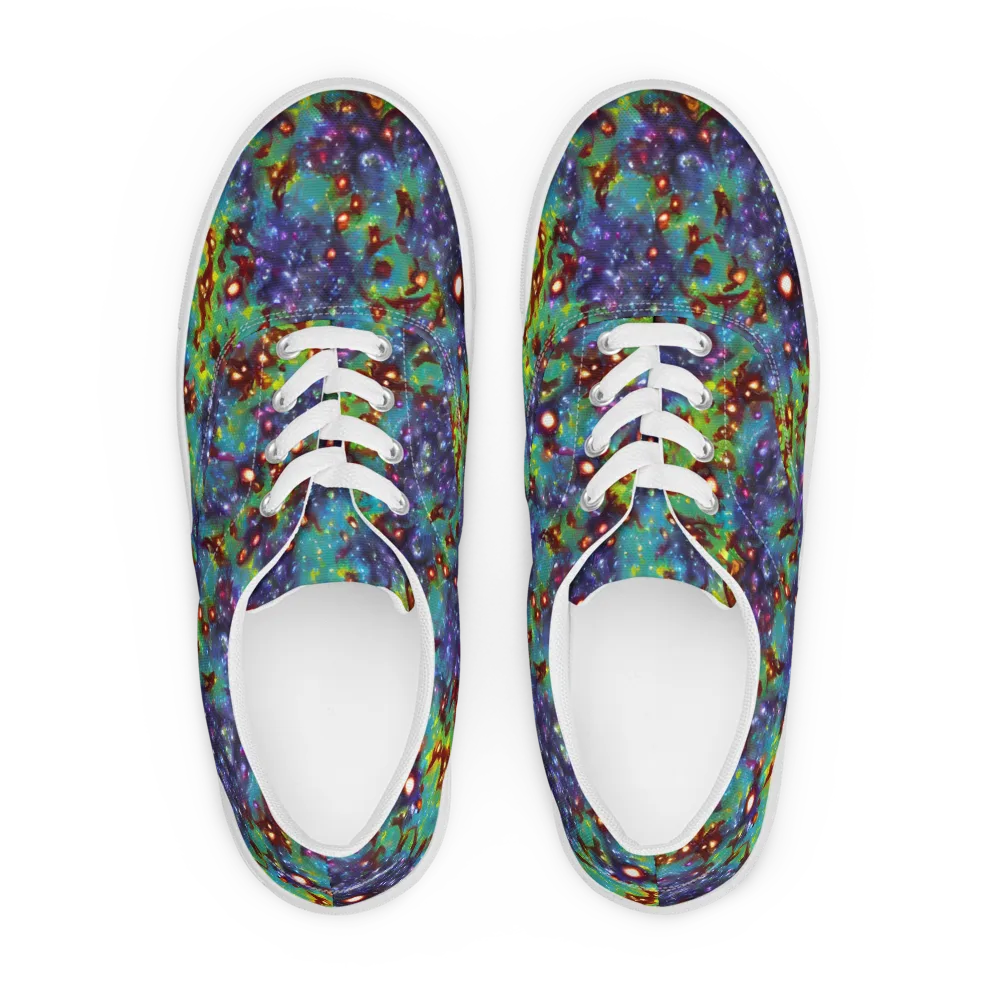 Bioluminescent Wilds on Men's Lace-Up Canvas Shoes — Front