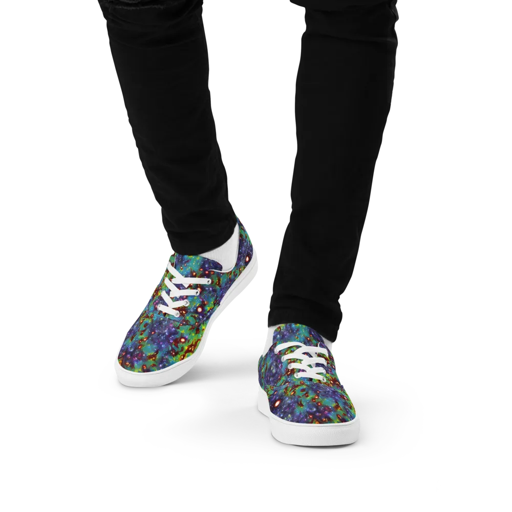 Bioluminescent Wilds on Men's Lace-Up Canvas Shoes — Front