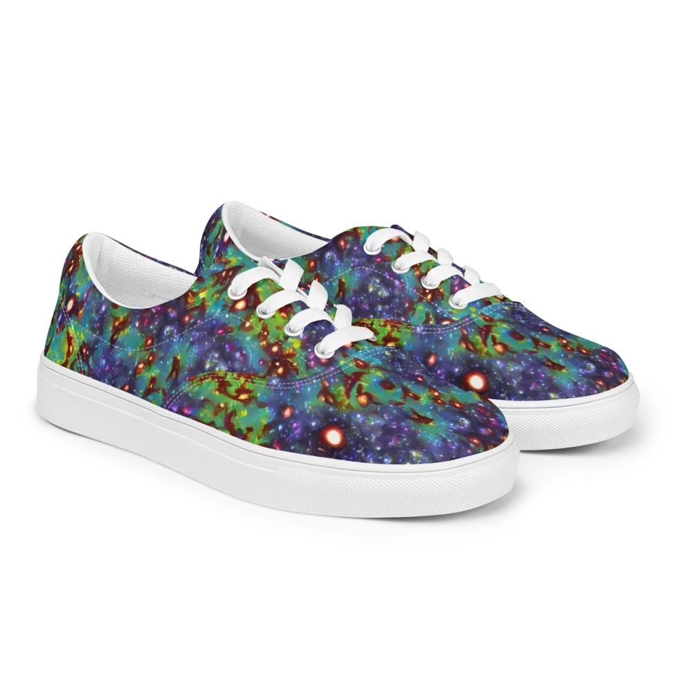 Bioluminescent Wilds on Men's Lace-Up Canvas Shoes — Right Front