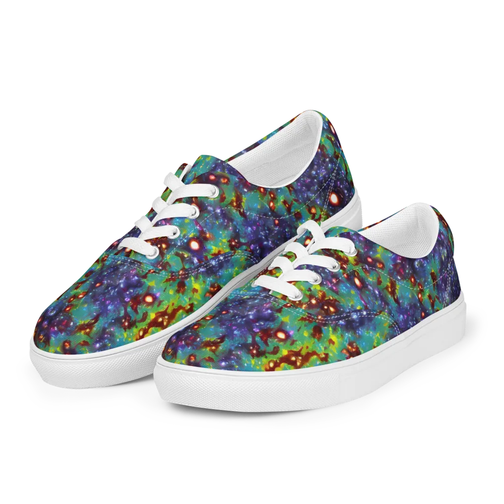 Bioluminescent Wilds on Men's Lace-Up Canvas Shoes — Left Front