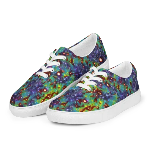 Bioluminescent Wilds on a Men's Lace-Up Canvas Shoes