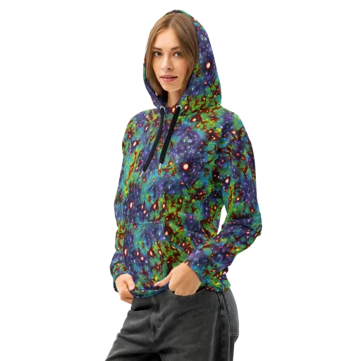 Bioluminescent Wilds on a Cotton Hoodie