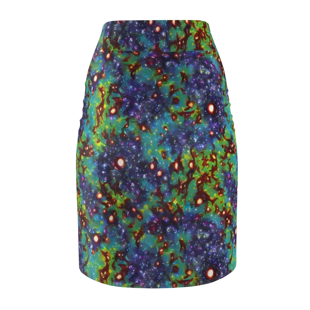 Bioluminescent Wilds on Pencil Skirt — Back