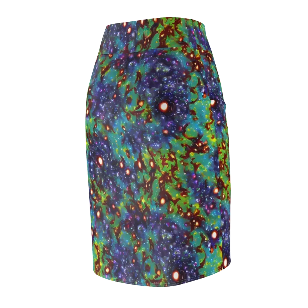 Bioluminescent Wilds on Pencil Skirt — Back Side