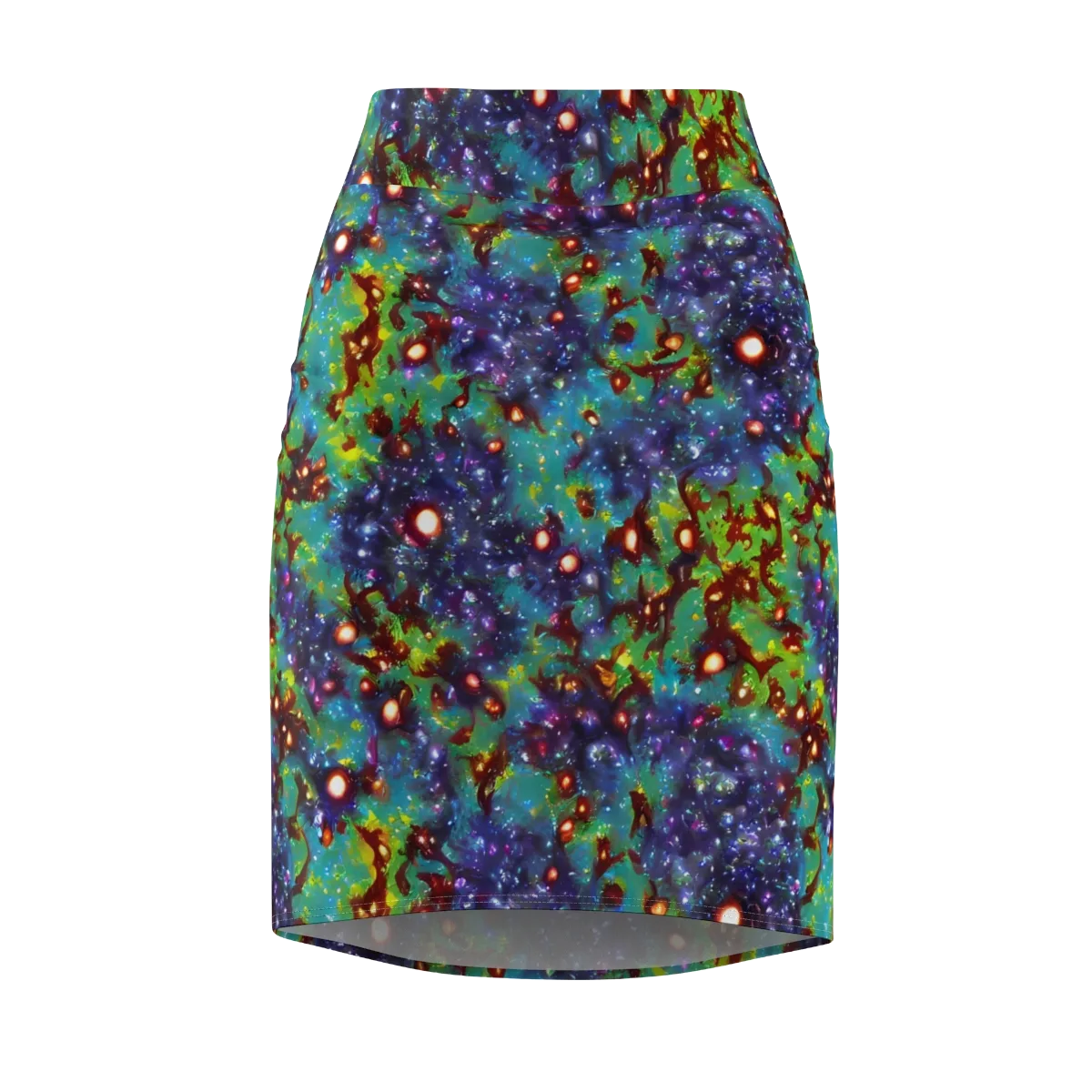 Bioluminescent Wilds on Pencil Skirt — Front