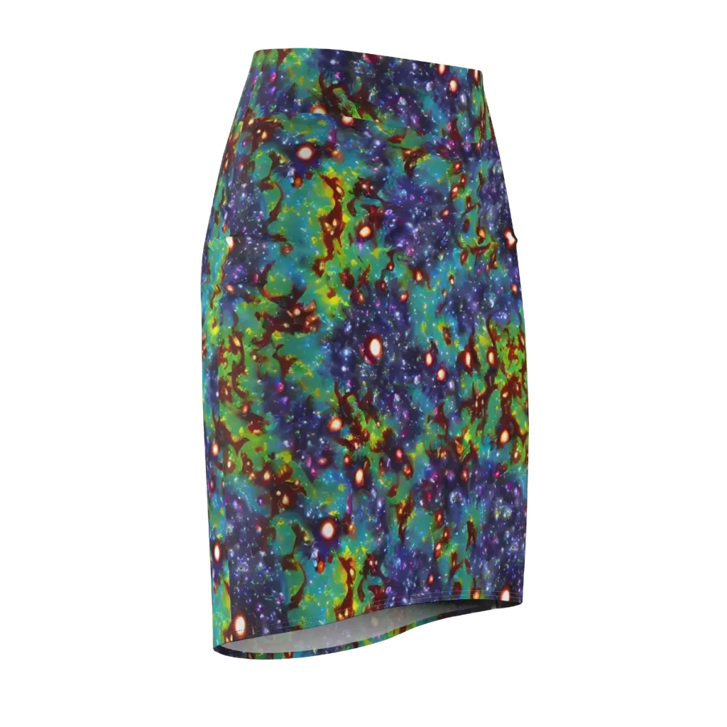 Bioluminescent Wilds on Pencil Skirt — Front Side